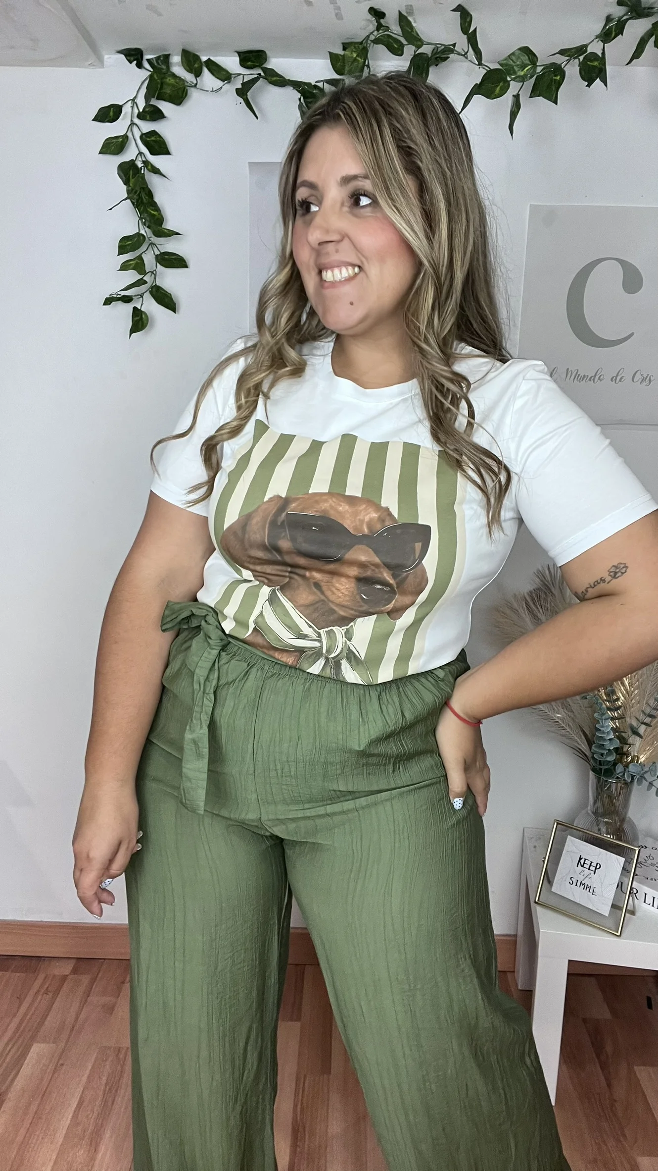 Camiseta Gafas Verde