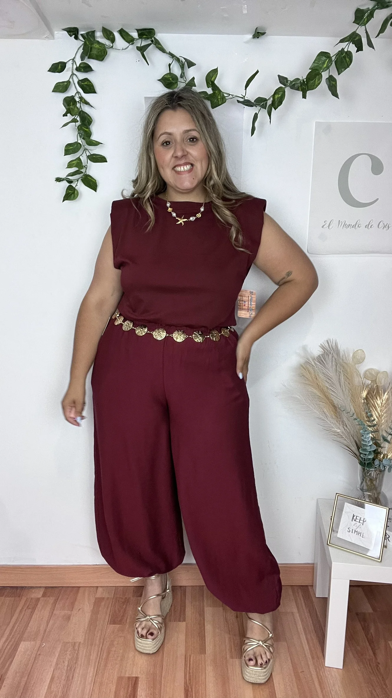 Pantalon Denia Burdeos
