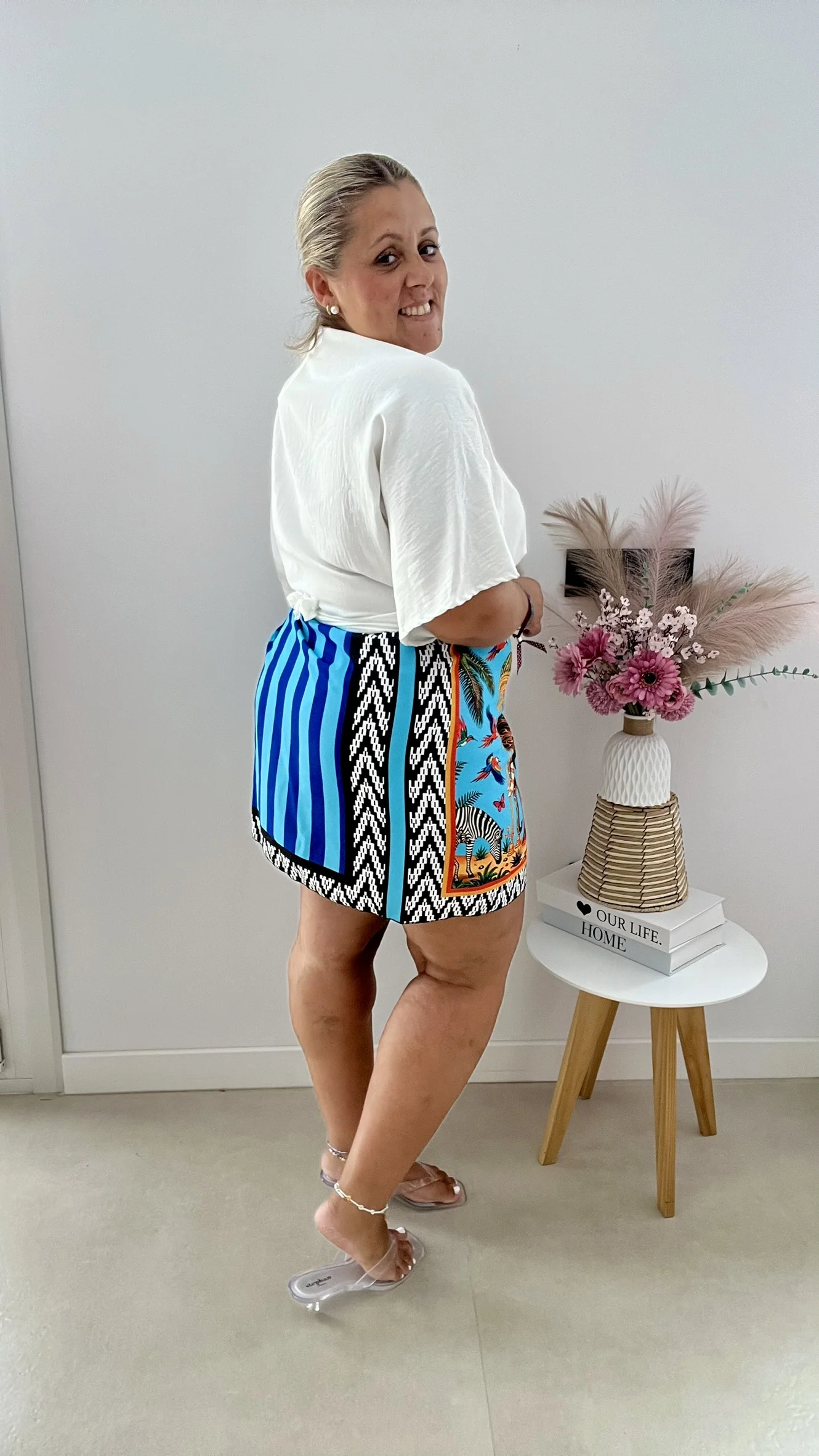 Falda Pareo Corta Azul