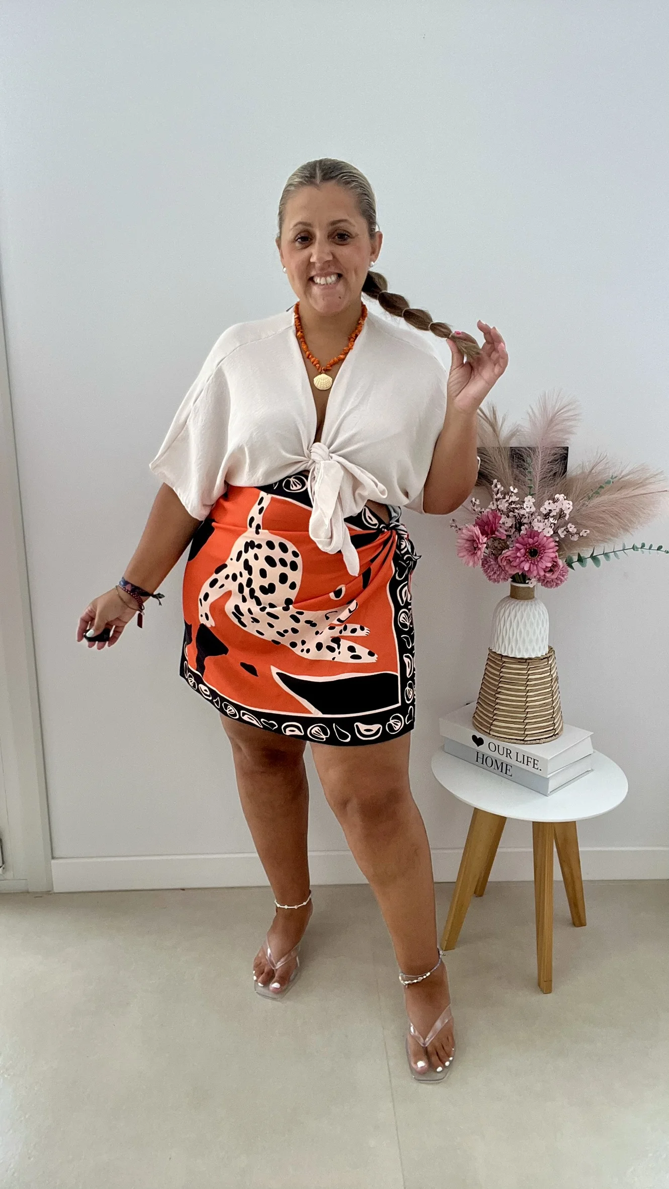Falda Pareo Corta Naranja