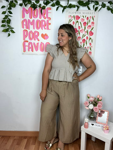 Camisa Vichy Taupe
