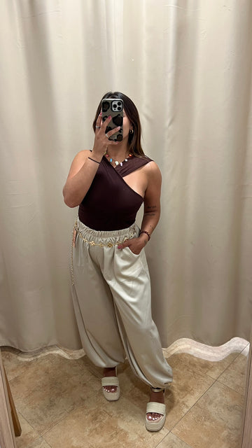 Pantalon Satinado Beige